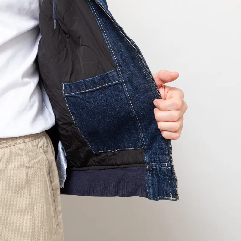 Dickies Hilham Hooded Denim Jacket Dark Indigo-9