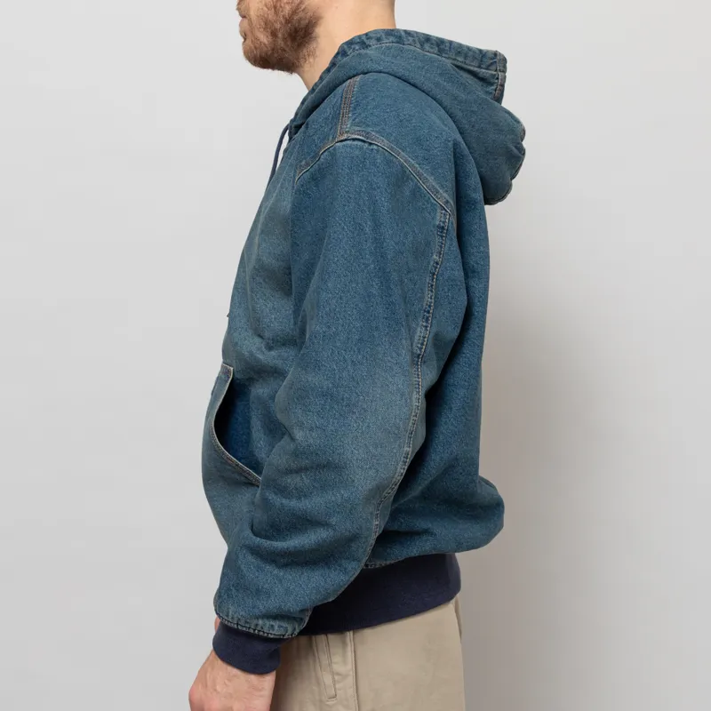 Dickies Hilham Hooded Denim Jacket Khaki Tinted Blue-4