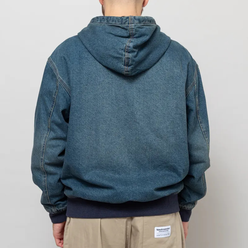 Dickies Hilham Hooded Denim Jacket Khaki Tinted Blue-5