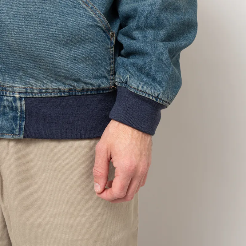 Dickies Hilham Hooded Denim Jacket Khaki Tinted Blue-13