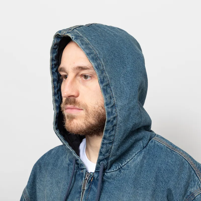 Dickies Hilham Hooded Denim Jacket Khaki Tinted Blue-9