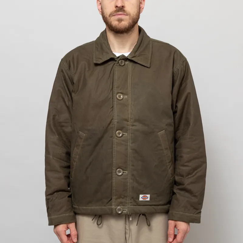 Dickies Eisenhower Waxed Jacket Military Green-1