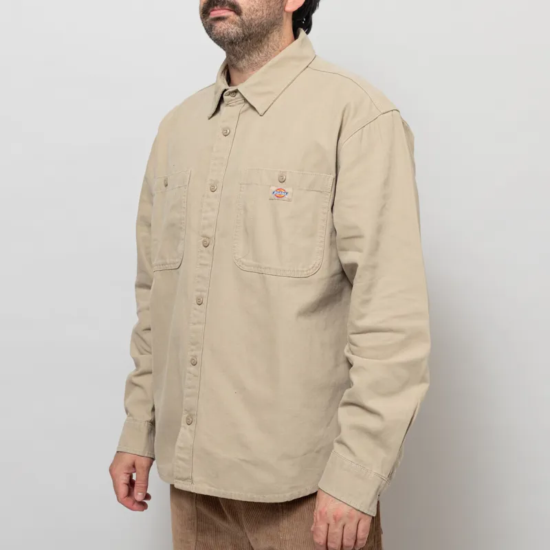 Dickies Long Sleeve Canvas Shirt Desert Sand-1