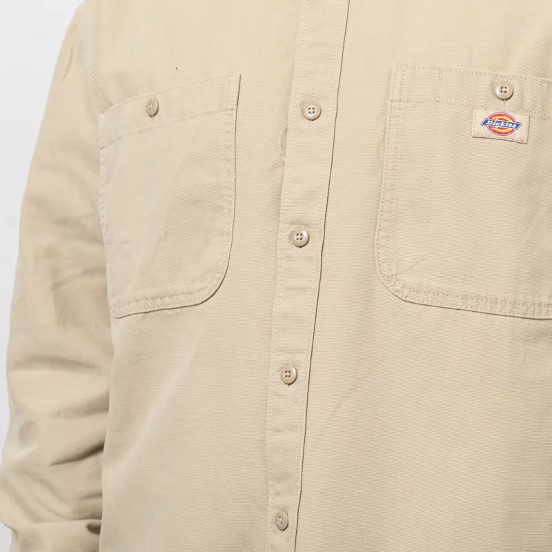 Dickies Long Sleeve Canvas Shirt Desert Sand-6