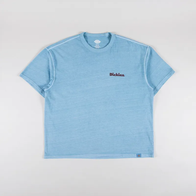 Dickies Slayden Garment Dyed T Shirt Glacier Lake-1