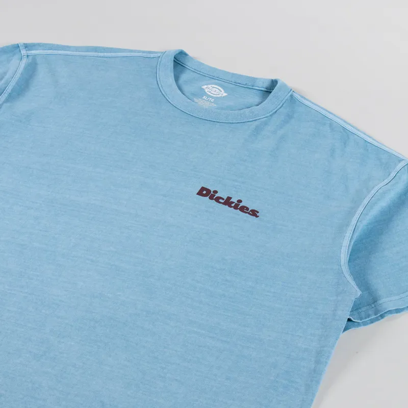 Dickies Slayden Garment Dyed T Shirt Glacier Lake-3