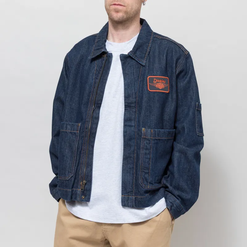 Dickies x Harley-Davidson Boxy Denim Jacket Rinsed Indigo Blue-2