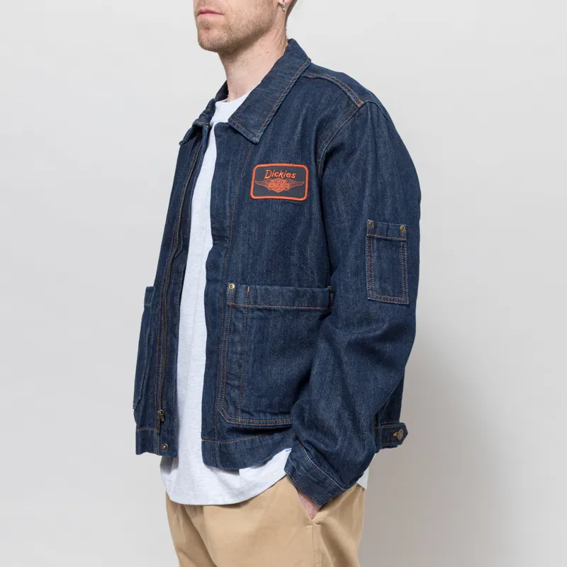 Dickies x Harley-Davidson Boxy Denim Jacket Rinsed Indigo Blue-1