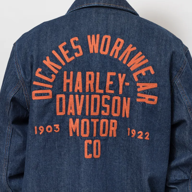 Dickies x Harley-Davidson Boxy Denim Jacket Rinsed Indigo Blue-5
