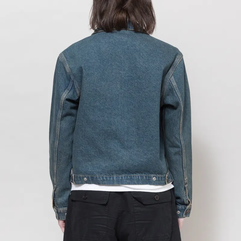 Dickies Womens Denim Painter Jacket Khaki Tinted Blue-2