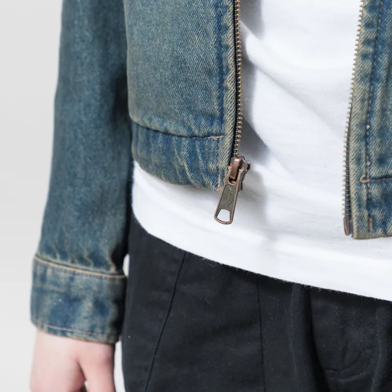 Dickies Womens Denim Painter Jacket Khaki Tinted Blue-5