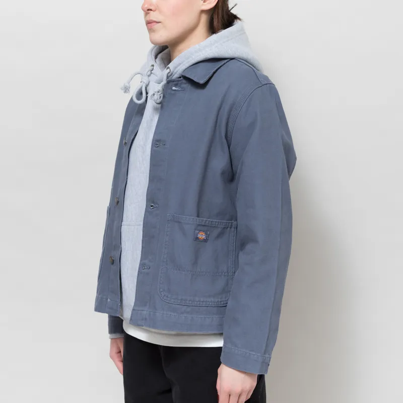 Dickies Womens Unlined Canvas Chore Jacket Retro Indigo-2