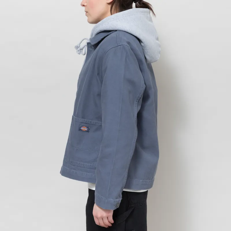 Dickies Womens Unlined Canvas Chore Jacket Retro Indigo-3