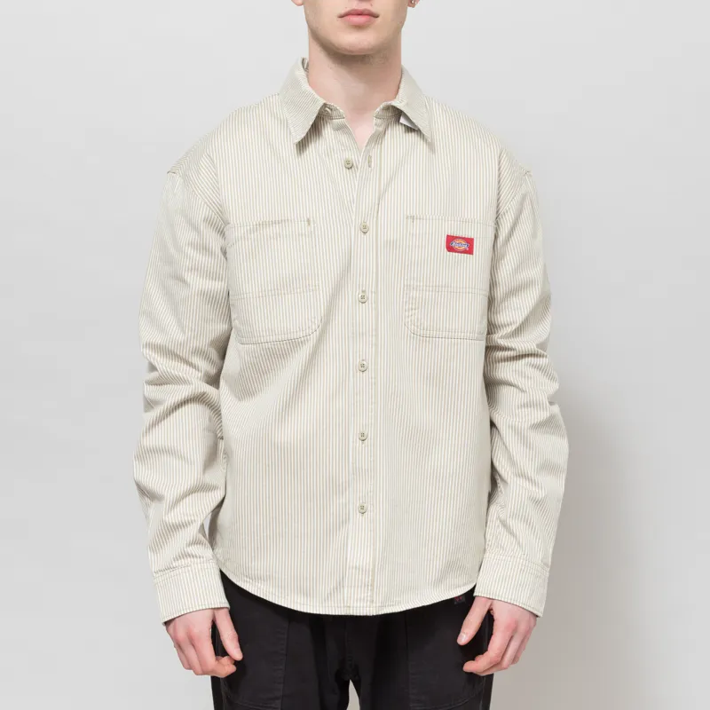 Dickies Hickory Long Sleeve Work Shirt Eucalyptus