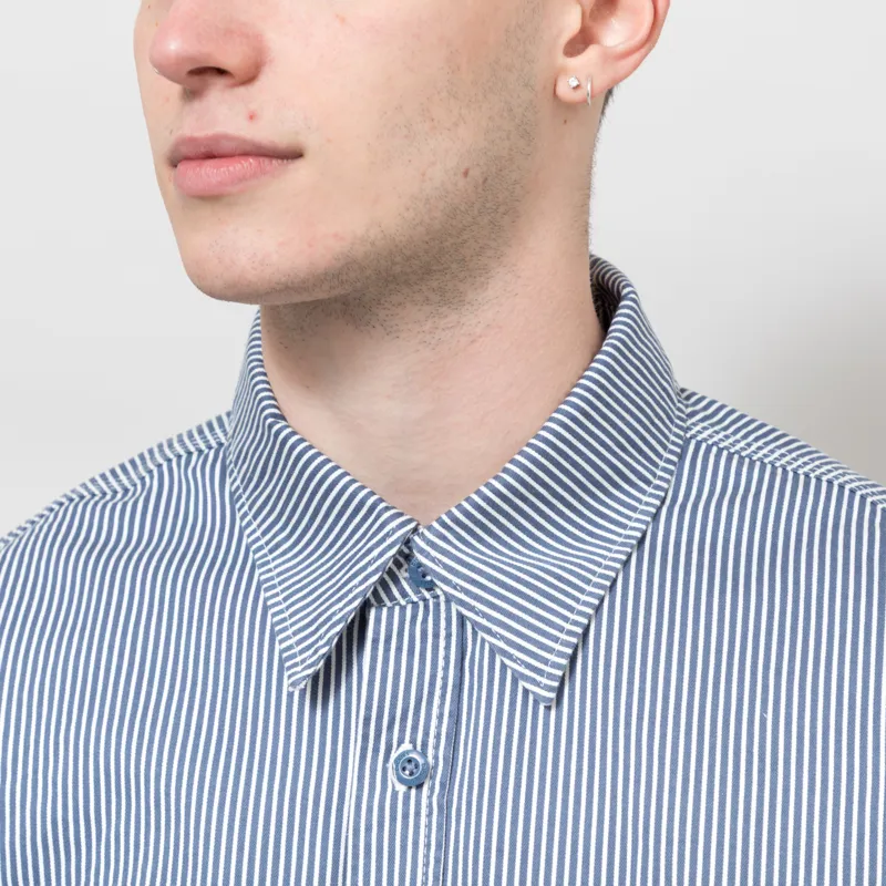 Dickies Hickory Long Sleeve Work Shirt Retro Indigo-3