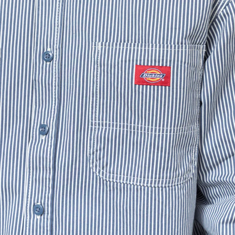 Dickies Hickory Long Sleeve Work Shirt Retro Indigo-4