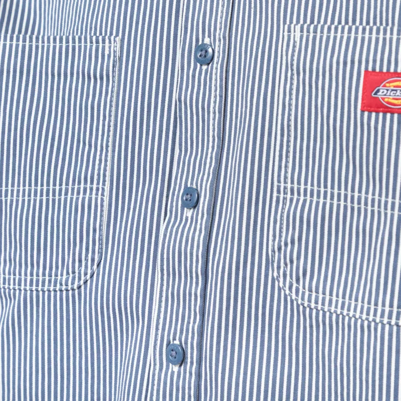 Dickies Hickory Long Sleeve Work Shirt Retro Indigo-5