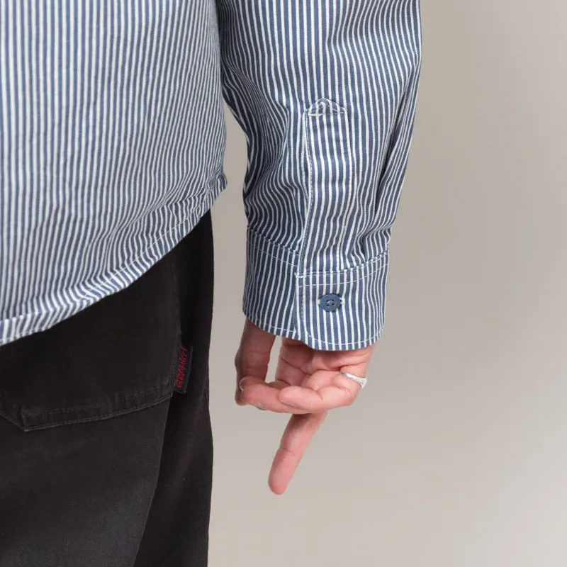 Dickies Hickory Long Sleeve Work Shirt Retro Indigo-7