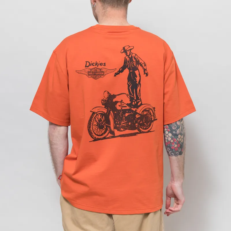 Dickies x Harley-Davidson Vintage Wash T Shirt Orange