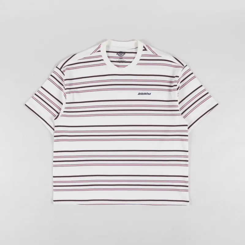 Dickies East Liberty Stripe T Shirt Egret