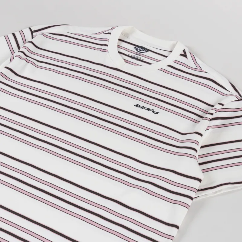 Dickies East Liberty Stripe T Shirt Egret-1