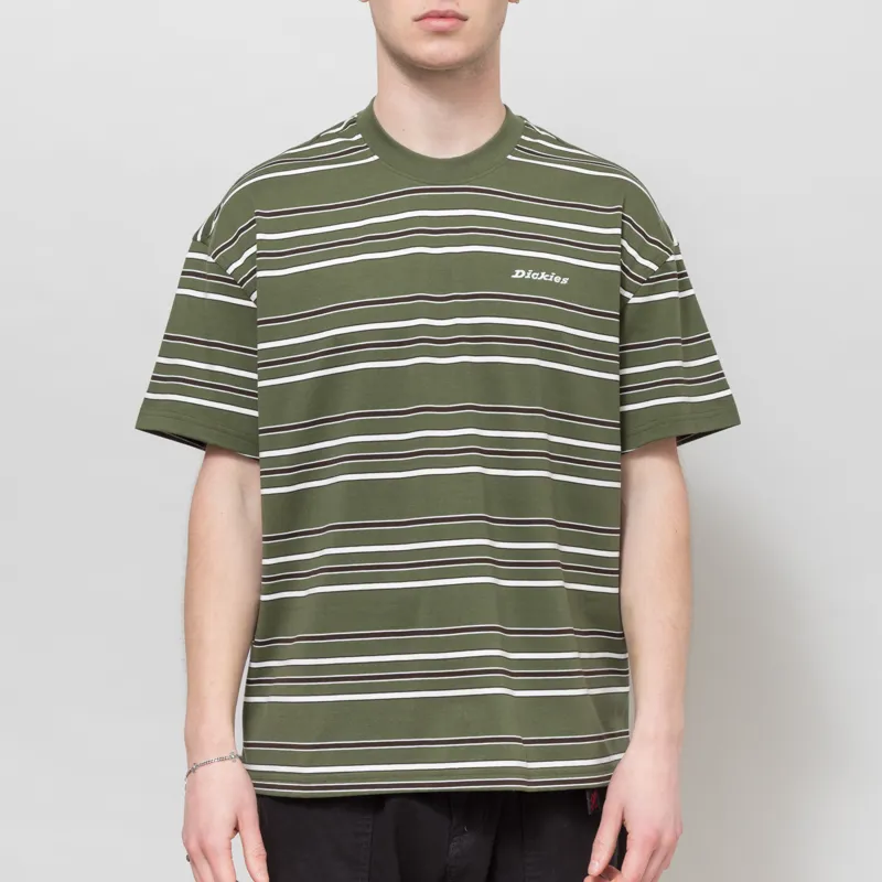 Dickies East Liberty Stripe T Shirt Cypress