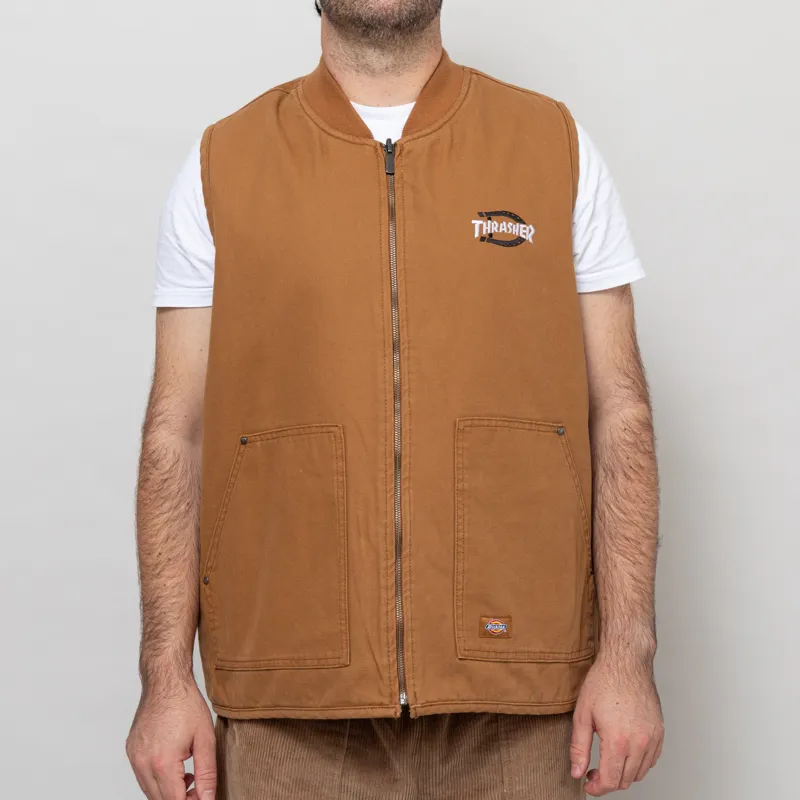 Dickies x Thrasher Vest Brown Duck
