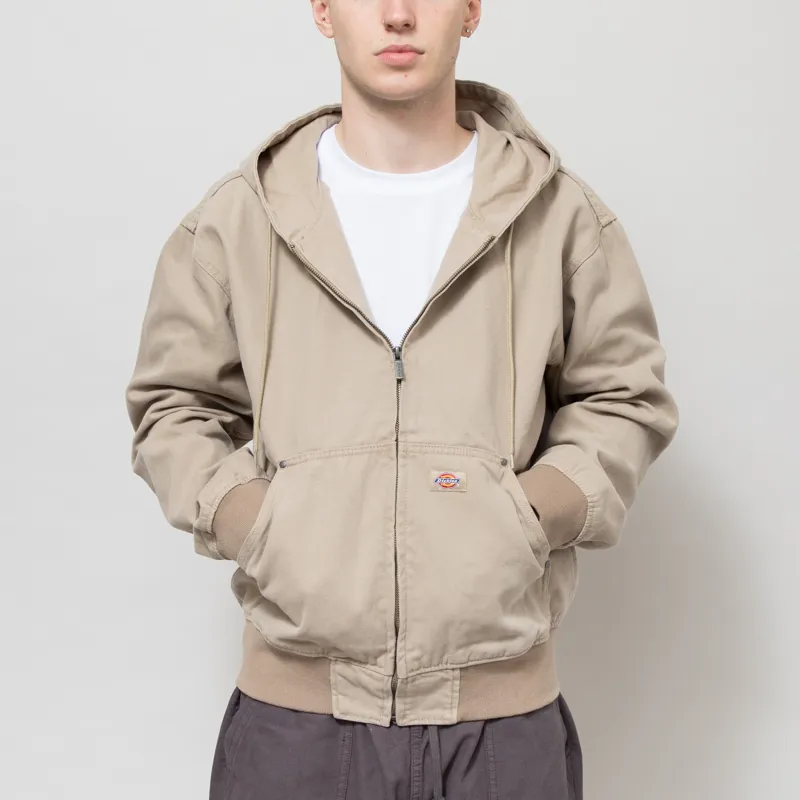 Dickies Unlined Canvas Hooded Bomber Jacket Desert Sand