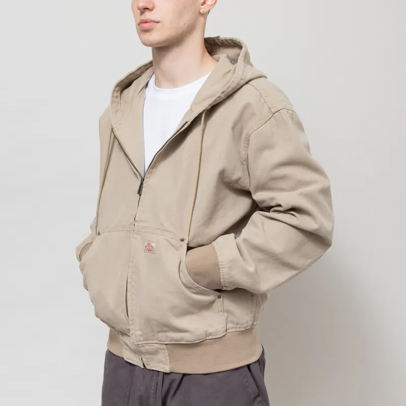 Dickies Unlined Canvas Hooded Bomber Jacket Desert Sand-1