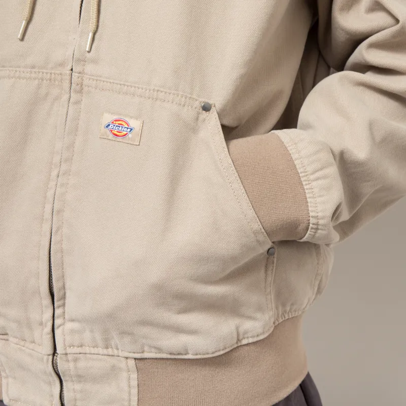 Dickies Unlined Canvas Hooded Bomber Jacket Desert Sand-9