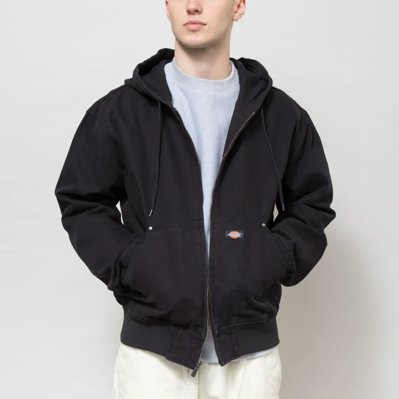 Dickies Unlined Canvas Hooded Bomber Jacket Black
