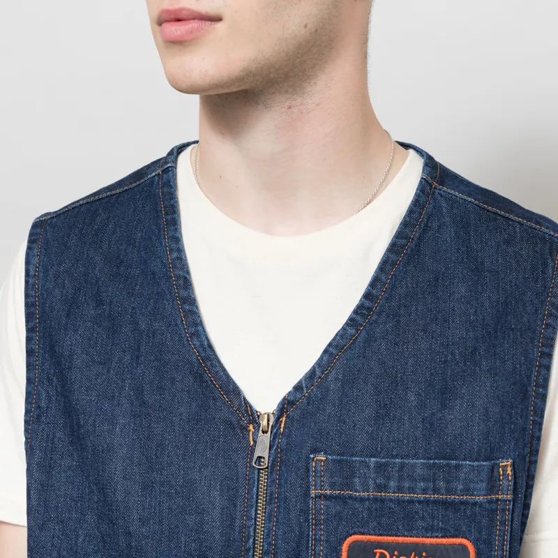 Dickies x Harley-Davidson Denim Vest Rinsed Indigo Blue-2
