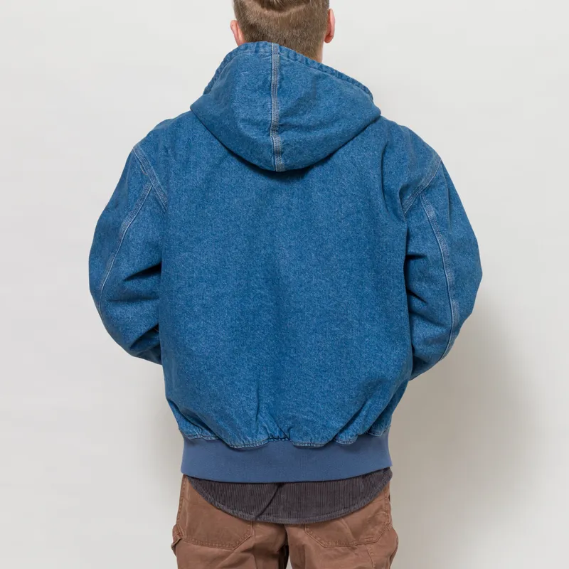 Dickies Lined Denim Hooded Bomber Jacket Classic Blue-3