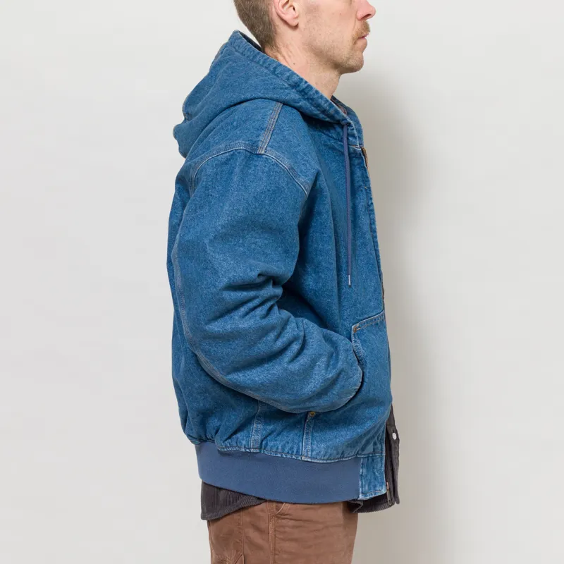 Dickies Lined Denim Hooded Bomber Jacket Classic Blue-4
