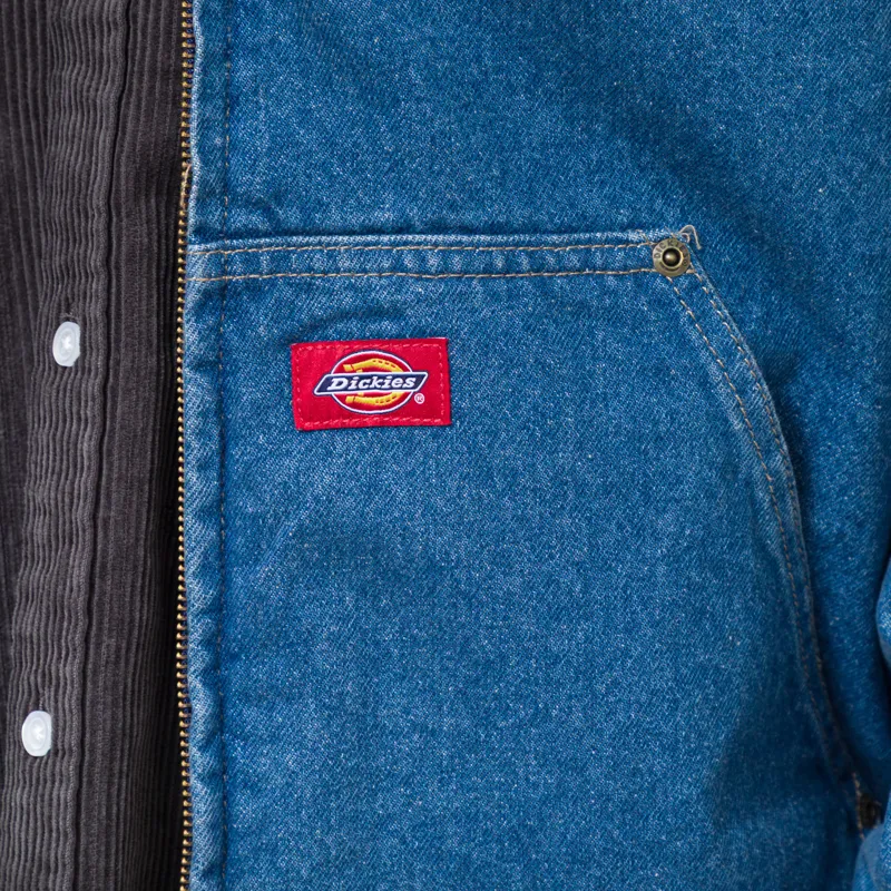 Dickies Lined Denim Hooded Bomber Jacket Classic Blue-9