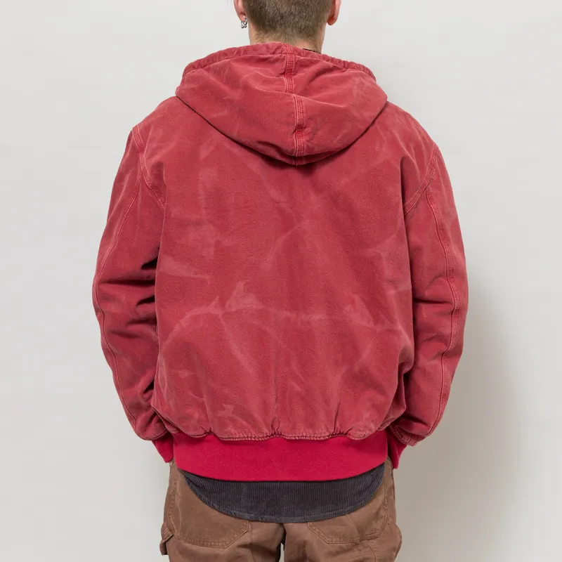 Dickies Lined Denim Hooded Bomber Jacket Garnet-3
