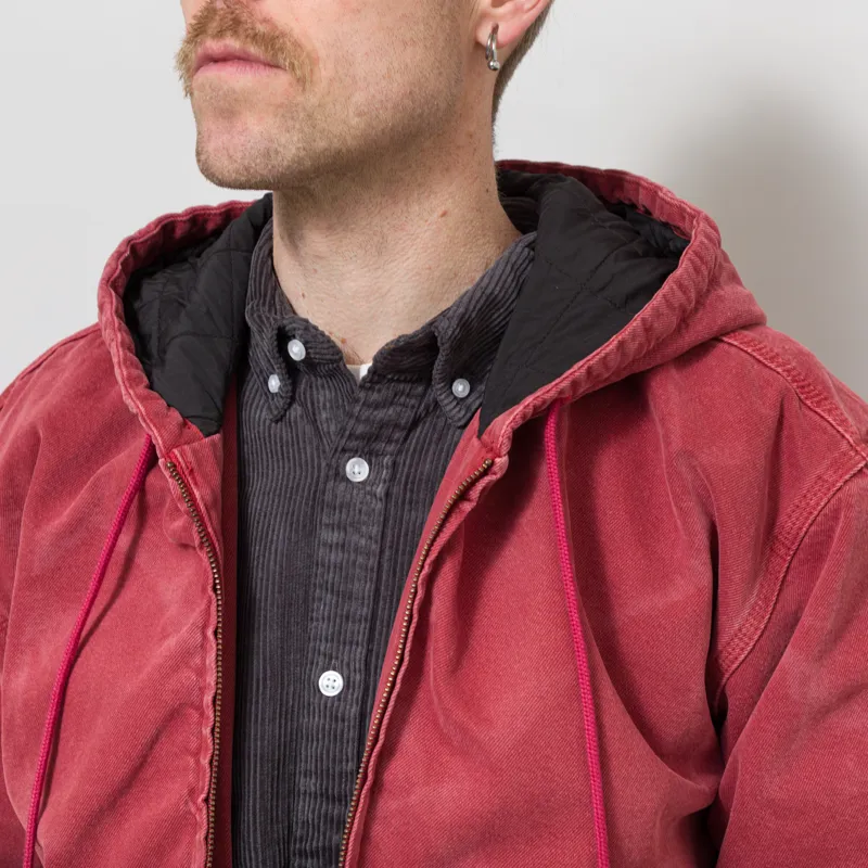 Dickies Lined Denim Hooded Bomber Jacket Garnet-5