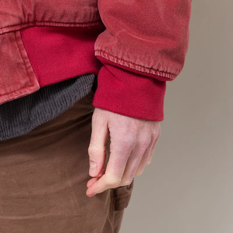 Dickies Lined Denim Hooded Bomber Jacket Garnet-9