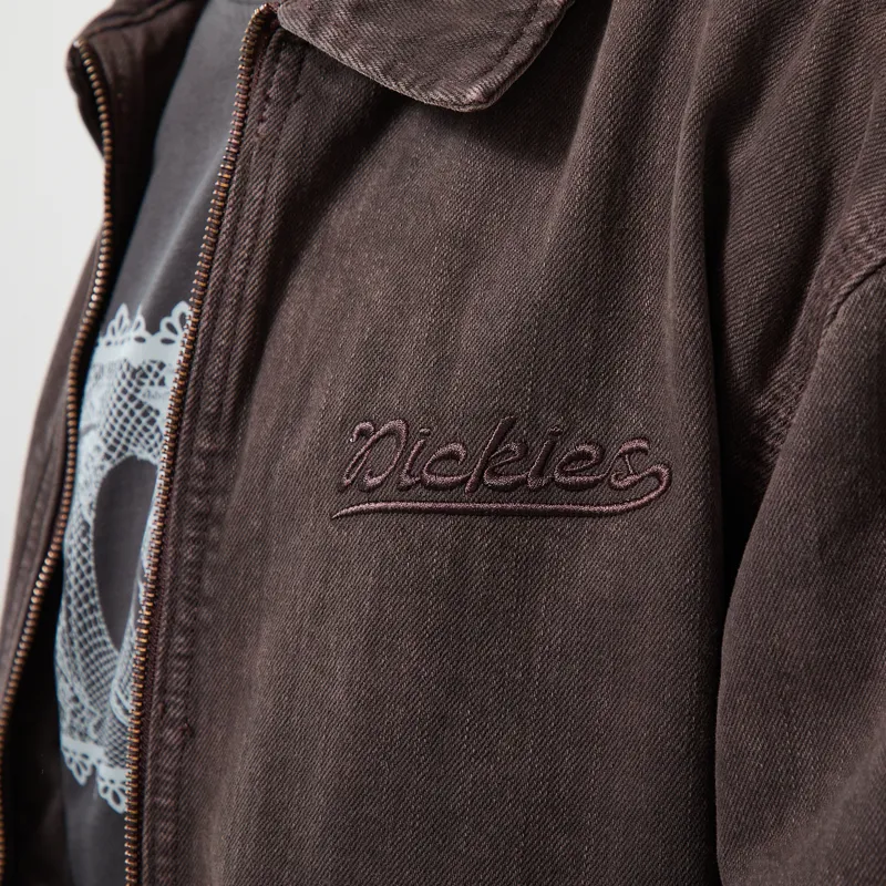 Dickies Edgewood Unlined Denim Jacket Dark Brown-4