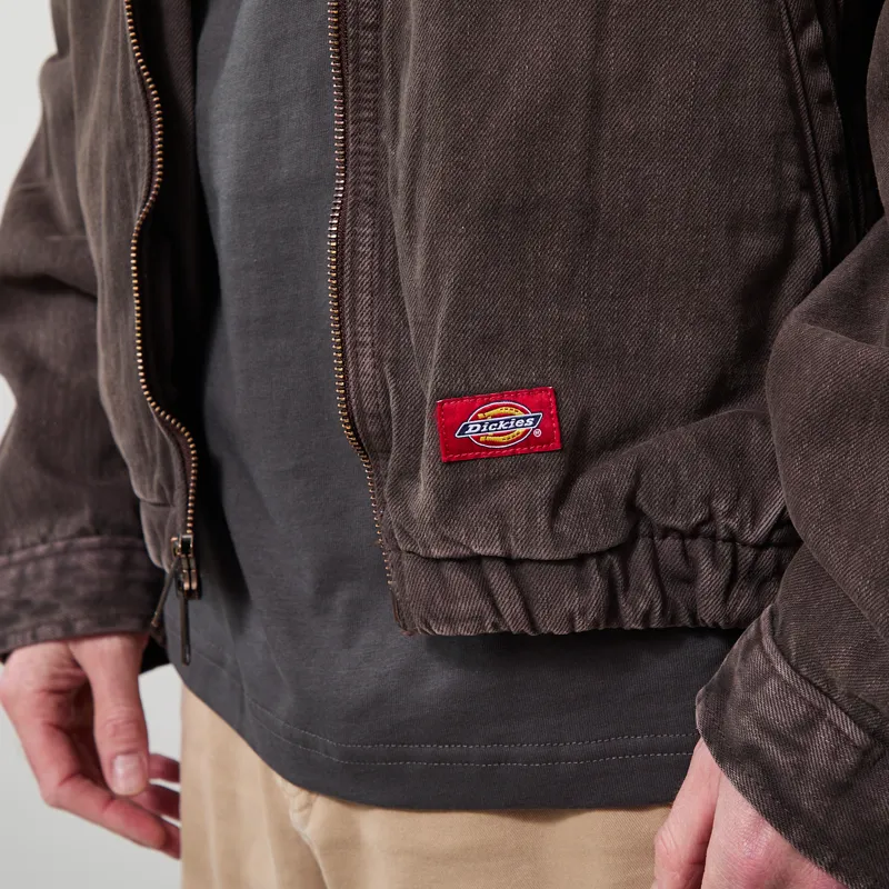 Dickies Edgewood Unlined Denim Jacket Dark Brown-6