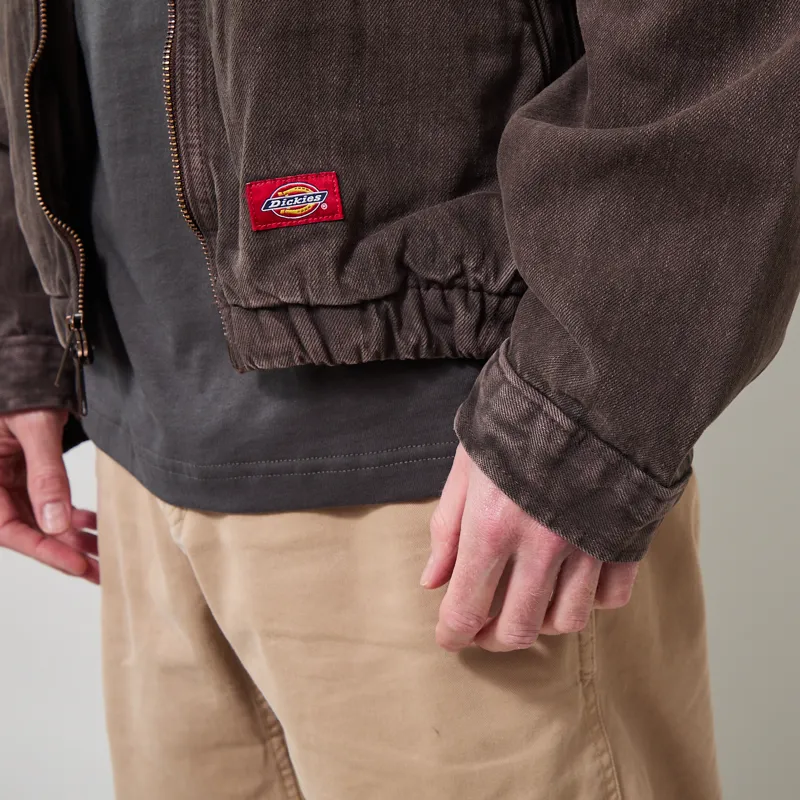 Dickies Edgewood Unlined Denim Jacket Dark Brown-7