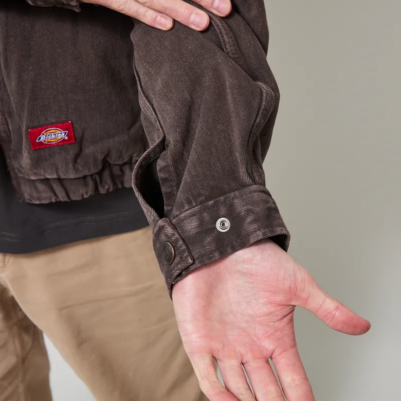 Dickies Edgewood Unlined Denim Jacket Dark Brown-10