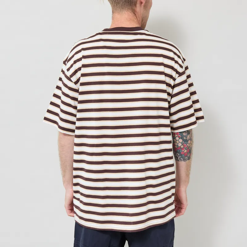 Dickies Stripe T Shirt Chocolate Brown-2