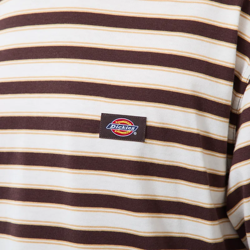 Dickies Stripe T Shirt Chocolate Brown-4