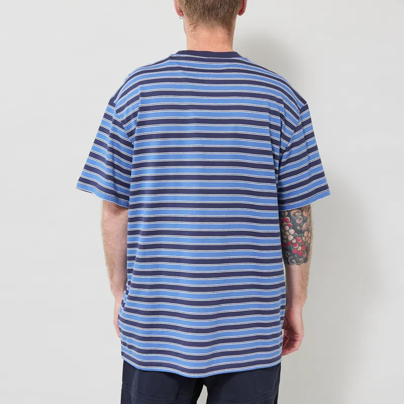 Dickies Stripe T Shirt Navy Blue-2