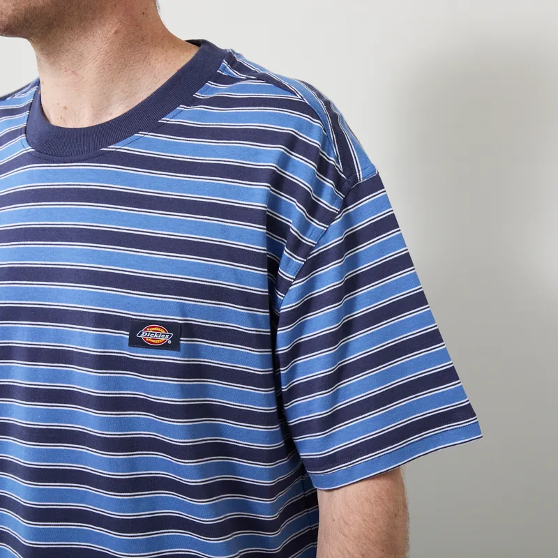 Dickies Stripe T Shirt Navy Blue-5