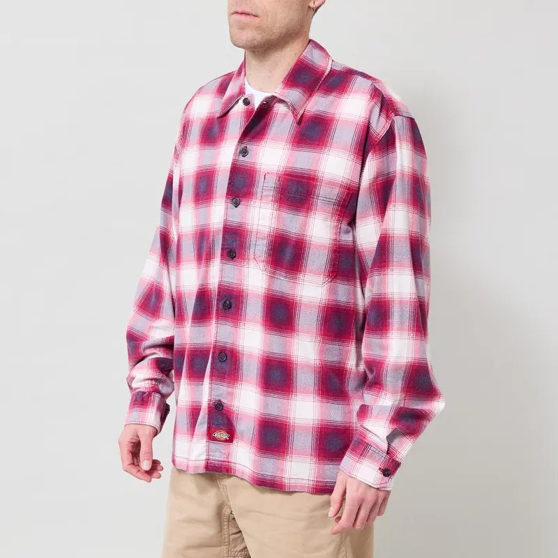 Dickies Gulfport Flannel Shirt Deep Claret-1