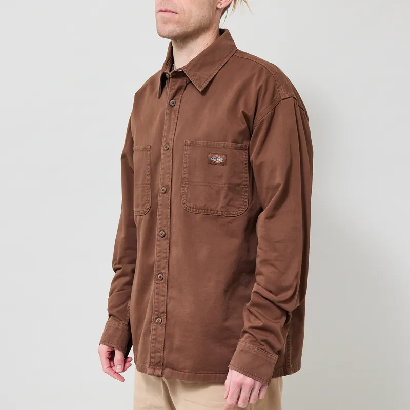 Dickies 247 Garment Dyed Work Shirt Timber Brown-1