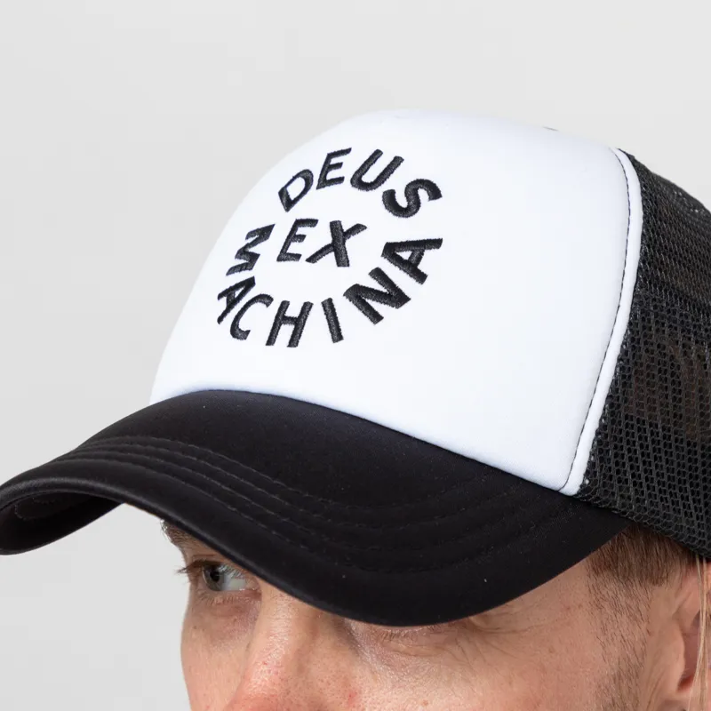 Deus Ex Machina Circle Logo Trucker Black White-3