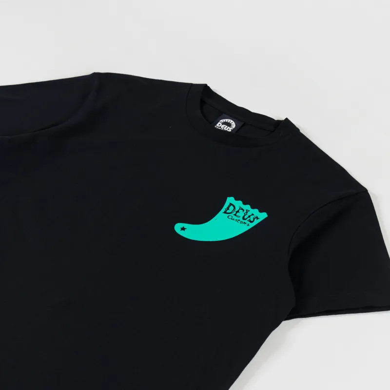 Deus Ex Machina Single Fin T Shirt Black-1